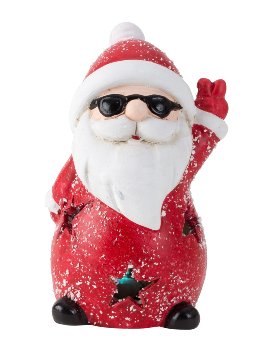 Santa with glasses with LED h=11cm w=7cm