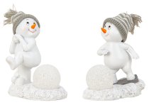 Cute snowman with grey/whit hat & LED