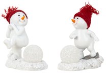 Cute snowman with red hat & LED snowball