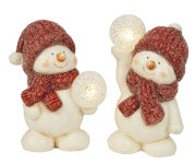 Snowman standing with hat & scarf and