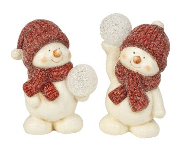Snowman standing with hat & scarf and