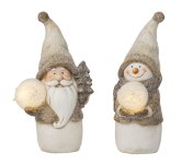 Santa and snowmanlight brown standing
