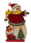 Wooden Snowman for standing h=32cm