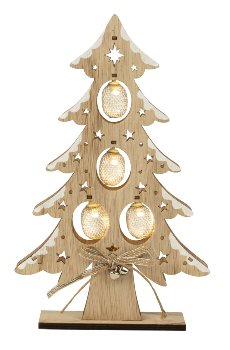 Wooden Xmas tree with LED-light h=30cm