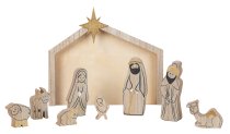 wooden nativity decoration for standing