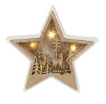 Wooden star with winter landscape &