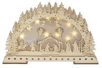 Winter landscape in wooden with nativity