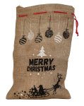 Jute bag brown "Merry Christmas" h=45cm