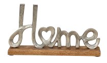 Words "Home" on wooden base h=16cm