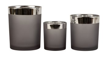 Set of 3 glass tealight holders
