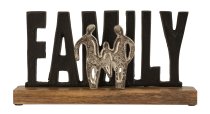 Schriftzug "Family" auf Holzsockel