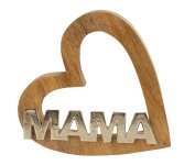 Words "MAMA" on wooden base h=25cm