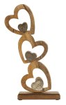 Herz-Skulptur "6 Herzen" auf Holzsockel