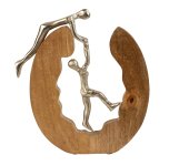 Climbing couple in wooden ring h=31cm