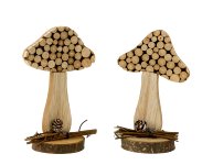 Wooden mushroom h=15,5cm asst.