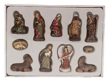 Nativity figures, set price for 11pcs in