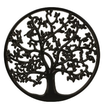 MDF Lebensbaum Wanddekoration schwarz