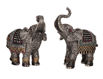 Elephant with glitter stones h=14,5+16cm