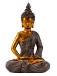 Buddha gold/grau h=26cm b=17cm