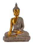 Buddha gold/grey h=39,5cm w=27cm