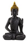 Buddha black with golden top h=31cm