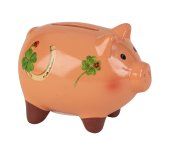 Money pig with lucky symbols h=7cm w=9cm
