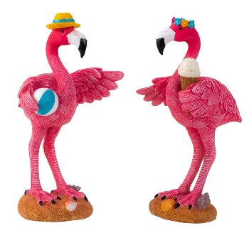 Urlaubs-Flamingo h=21,5+22cm b=10+11cm