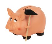 Money pig with hammer h=10cm w=15cm