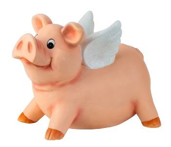 Pig with white wings as money box h=25cm