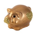 pig gold with glitter heart l=4,5cm
