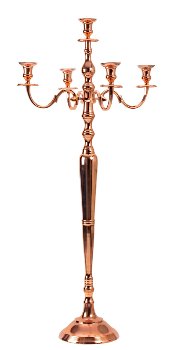 5-armed candleholder rose gold h=121cm