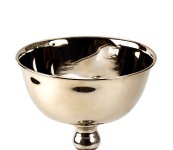 Metal bowl silver h=6cm d=14cm for