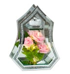 Glass decoration with rose & LED