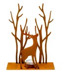Metal decoration deer w. tree f. T-light