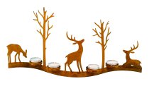Metal decoration deer w. tree f.