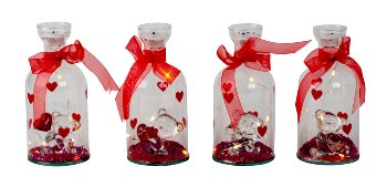 Glas bottle with glass bears inside and