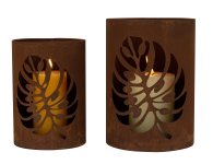 Metal lantern "Leaf design" rust