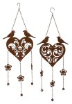 Metal heart decoration with birds for