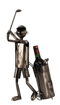 Wein-Flaschenhalter 'Golfspieler' h=53cm