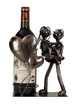 Metal Wine-bottle holder "loving couple"