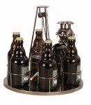 Metal beer-bottle holder 'grill' for 6