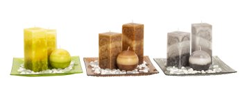 Candle set: 3 scented candles d=6,3cm +