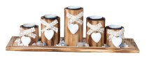 Tealightholder set with heart and bow