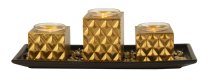 Tealightholder set with modern, golden