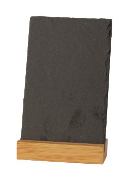 Slate menu board 15x9,5cm on bamboo base