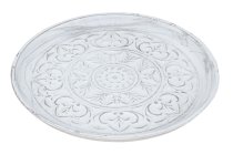 Deco plate antique white with MDF in