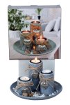 Tealightholder-Set with round plate &