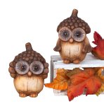 Owls brown with fir cone cap h=8,5cm