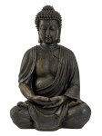 Buddha sitting h=38,5cm w=25,5cm brown
