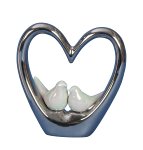 Heart-Sculpture silver with 2 small